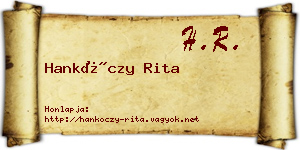 Hankóczy Rita névjegykártya