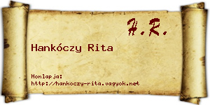Hankóczy Rita névjegykártya