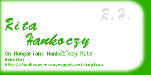 rita hankoczy business card